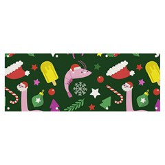 Colorful Funny Christmas Pattern Banner and Sign 8  x 3 