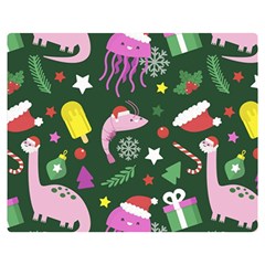 Colorful Funny Christmas Pattern Premium Plush Fleece Blanket (Medium)