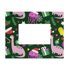 Colorful Funny Christmas Pattern White Tabletop Photo Frame 4 x6 
