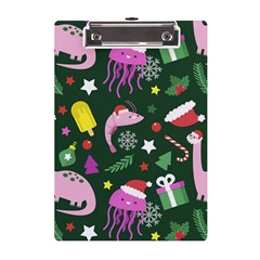 Colorful Funny Christmas Pattern A5 Acrylic Clipboard