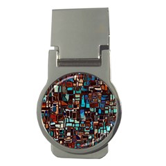 Stained Glass Mosaic Abstract Money Clips (round)  by Semog4