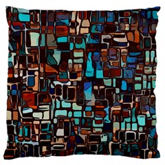 Stained Glass Mosaic Abstract Large Premium Plush Fleece Cushion Case (one Side) by Semog4