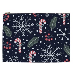 Holiday Seamless Pattern With Christmas Candies Snoflakes Fir Branches Berries Cosmetic Bag (xxl) by Semog4