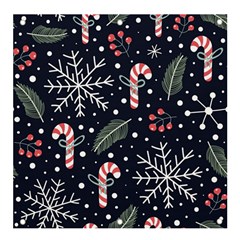 Holiday Seamless Pattern With Christmas Candies Snoflakes Fir Branches Berries Banner And Sign 4  X 4  by Semog4