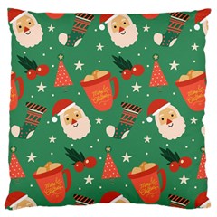 Colorful Funny Christmas Pattern Large Premium Plush Fleece Cushion Case (Two Sides)