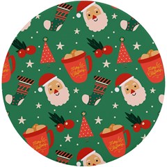 Colorful Funny Christmas Pattern UV Print Round Tile Coaster