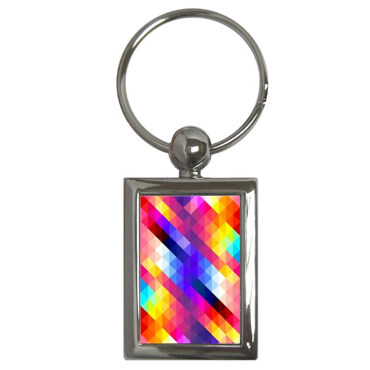 Abstract Background Colorful Pattern Key Chain (Rectangle)