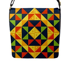 Background Geometric Color Flap Closure Messenger Bag (l) by Semog4