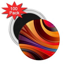 Abstract Colorful Background Wavy 2 25  Magnets (100 Pack)  by Semog4