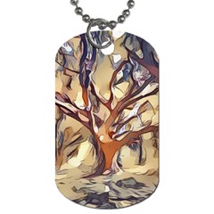 Tree Forest Woods Nature Landscape Dog Tag (one Side) by Semog4