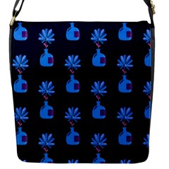 Flower Vase Pattern Flap Closure Messenger Bag (s)