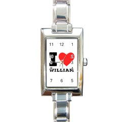 I Love William Rectangle Italian Charm Watch by ilovewhateva