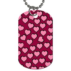 Pattern Pink Abstract Heart Love Dog Tag (two Sides)