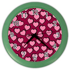 Pattern Pink Abstract Heart Love Color Wall Clock