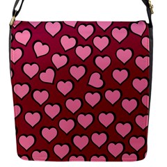 Pattern Pink Abstract Heart Love Flap Closure Messenger Bag (s)