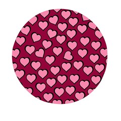 Pattern Pink Abstract Heart Love Mini Round Pill Box (pack Of 5) by Ravend