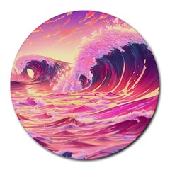 Wave Waves Ocean Sea Round Mousepad