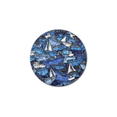 Boat Ship Background Pattern Golf Ball Marker