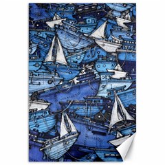 Boat Ship Background Pattern Canvas 20  X 30  by Ravend