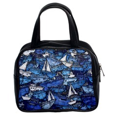 Boat Ship Background Pattern Classic Handbag (two Sides)