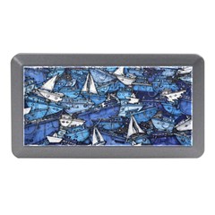 Boat Ship Background Pattern Memory Card Reader (mini) by Ravend