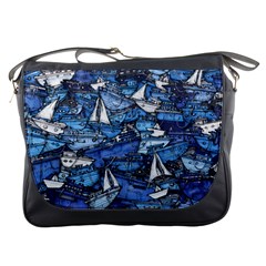 Boat Ship Background Pattern Messenger Bag