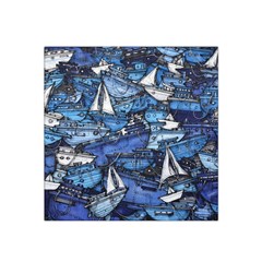 Boat Ship Background Pattern Satin Bandana Scarf 22  X 22 