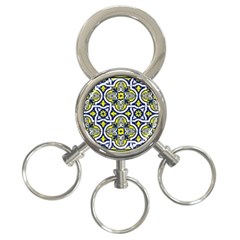 Tiles Panel Decorative Decoration Traditional Pattern 3-ring Key Chain by Ravend