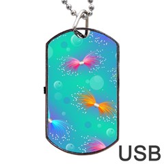Non Seamless Pattern Blues Bright Dog Tag Usb Flash (one Side)
