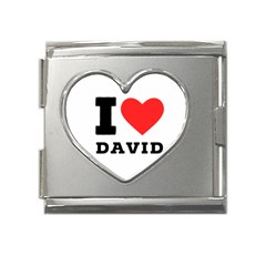 I Love David Mega Link Heart Italian Charm (18mm) by ilovewhateva