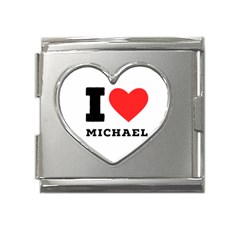 I Love Michael Mega Link Heart Italian Charm (18mm) by ilovewhateva