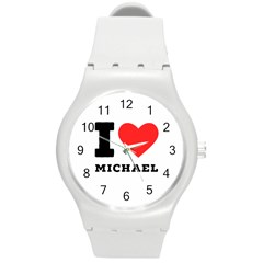 I Love Michael Round Plastic Sport Watch (m) by ilovewhateva