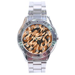 Abstract Camouflage Pattern Stainless Steel Analogue Watch