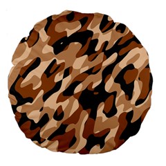 Abstract Camouflage Pattern Large 18  Premium Flano Round Cushions by Jack14