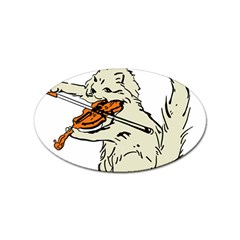 Cat Playing The Violin Art Sticker Oval (100 Pack) by oldshool