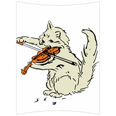 Cat Playing The Violin Art Back Support Cushion by oldshool