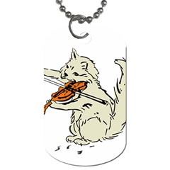 Cat Playing The Violin Art Dog Tag (one Side) by oldshool