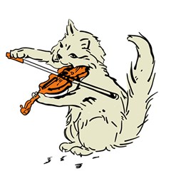 Cat Playing The Violin Art Play Mat (square) by oldshool