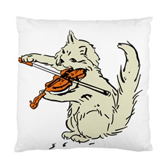 Cat Playing The Violin Art Standard Cushion Case (one Side) by oldshool
