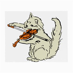 Cat Playing The Violin Art Small Glasses Cloth (2 Sides) by oldshool