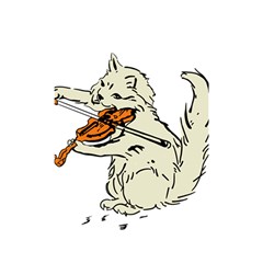 Cat Playing The Violin Art Shower Curtain 48  X 72  (small)  by oldshool