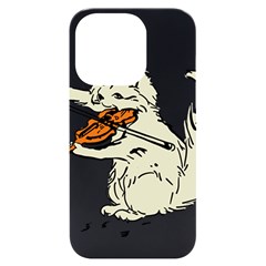 Cat Playing The Violin Art Iphone 14 Pro Black Uv Print Case by oldshool