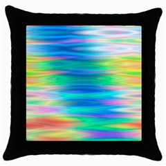 Wave Rainbow Bright Texture Throw Pillow Case (black) by Semog4
