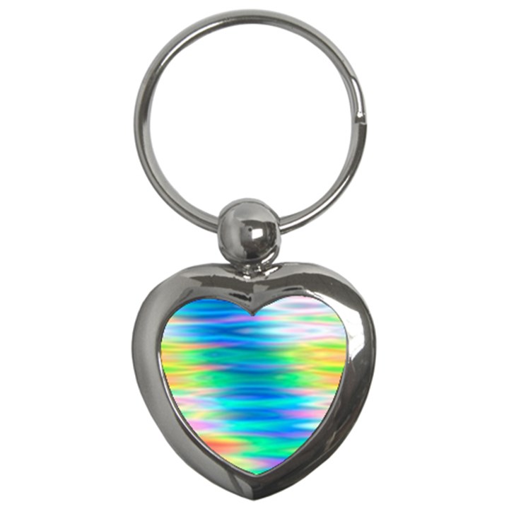 Wave Rainbow Bright Texture Key Chain (Heart)