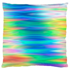 Wave Rainbow Bright Texture Large Cushion Case (two Sides) by Semog4