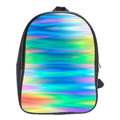 Wave Rainbow Bright Texture School Bag (xl) by Semog4