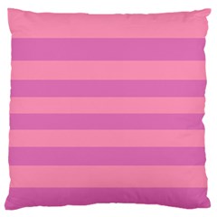 Pink Stripes Striped Design Pattern Large Premium Plush Fleece Cushion Case (one Side) by Semog4