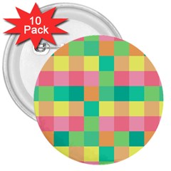 Checkerboard-pastel-squares- 3  Buttons (10 Pack)  by Semog4