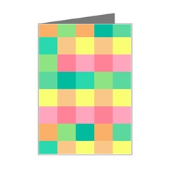 Checkerboard-pastel-squares- Mini Greeting Card by Semog4