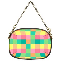 Checkerboard-pastel-squares- Chain Purse (two Sides) by Semog4